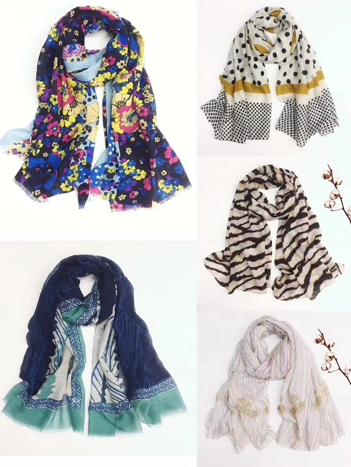 2018 Newest Cotton Stripe Leopard Print Scarves And Shawl Long