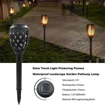 

Solar Torch light Flickering IP65 Waterproof Outdoor Solar Flame Lamp Landscape Light Lawn Lamp Path Lighting Spotlight