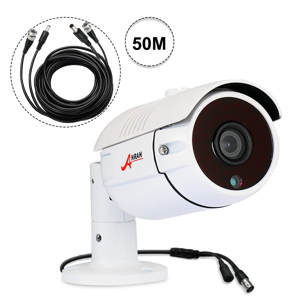 With 50m BNC Cable ANRAN AHD 2.0MP 1080P аналоговая HD камера безопасности IR-CUT 36 ИК светодиодов ночного видения наружная Водонепроницаемая камера - Цвет: With 50m BNC Cable