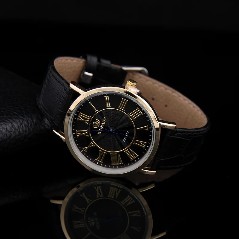 

New Style MEN'S Watch Classic Fashion Business BOY'S Thick Belt Watch Wechat Business Watch Wholesale