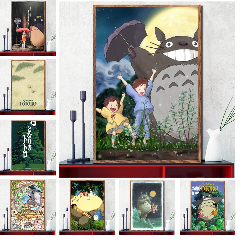 Hd Prints My Neighbor Totoro Canvas Painting Wall Art Anime Movie Poster Home Decor Bedroom Background Modular Pictures No Frame Painting Calligraphy Aliexpress