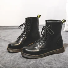 Женские кожаные водонепроницаемые ботинки Martin на высоком каблуке; дышащая мягкая Повседневная прогулочная обувь; модная бархатная нескользящая обувь в байкерском стиле