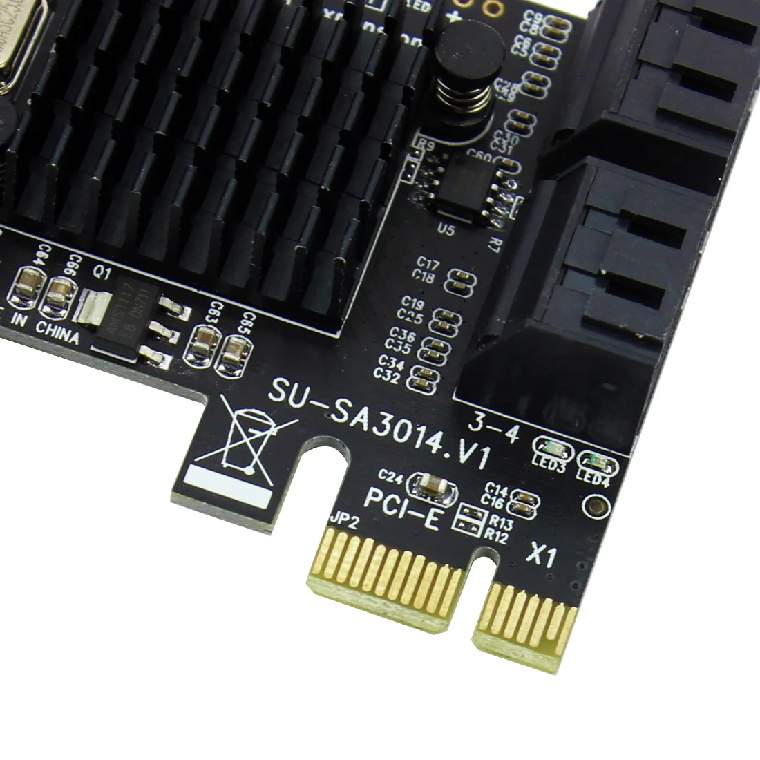 PCIE для SATA адаптер карта PCI-E PCI Express для SATA3.0 Плата расширения 4 порта SATA III 6 Гбит/с для SSD HDD IPFS Майнинг 88SE9215 чип