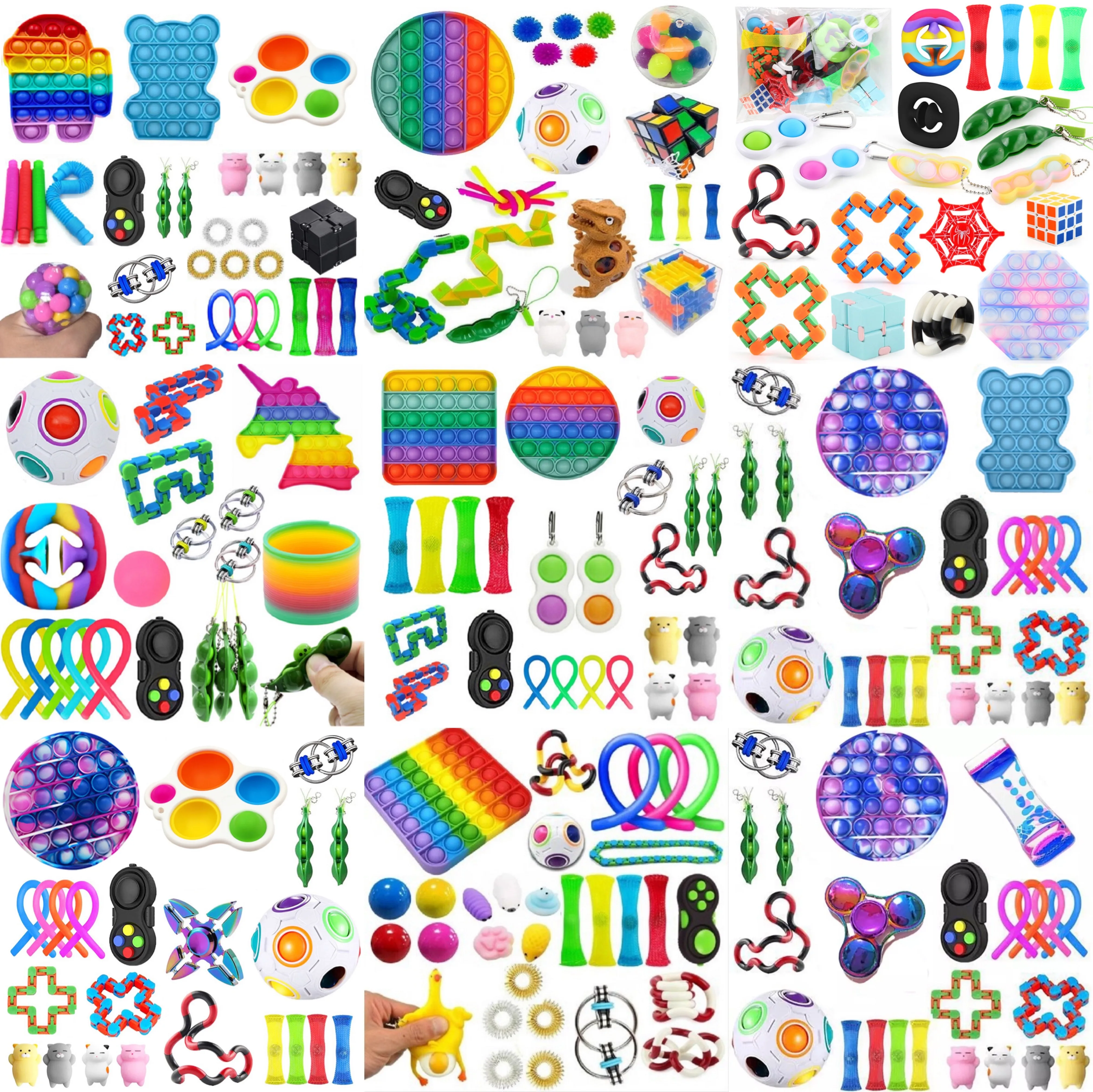 73 estilos superior Fidget Pack de juguetes juguete antiestrés de mármol de socorro, regalo para los niños sensorial de estrés socorro Fidget juguete