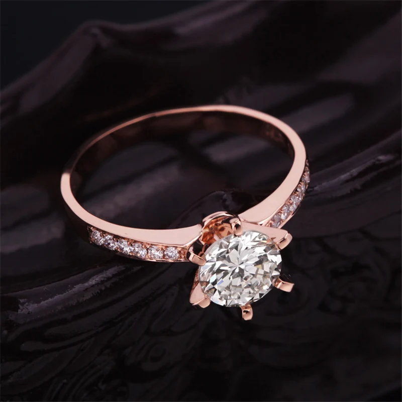 Ataullah 1.75ct AAA циркон обручальные кольца для женщин цвета розового золота женские обручальные кольца Anel ювелирные изделия высшего качества RWD7-085