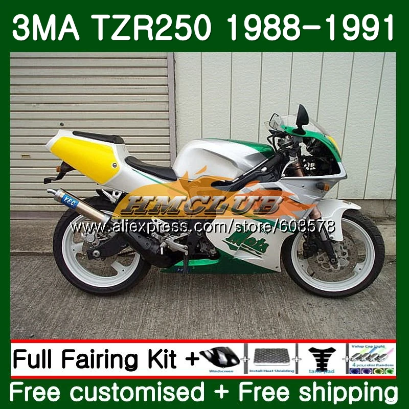 Корпус для YAMAHA TZR-250 3MA TZR250 1988 1989 1990 1991 121CL. 26 TZR250RR TZR250 RS YPVS ТЗР 250 88 89 90 91 Хорошо белый обтекатель - Цвет: No. 1