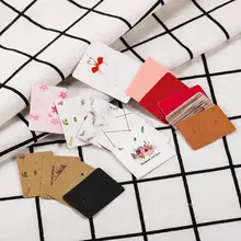 

100Pcs/ lot Earring Display Card Ear Studs Hang Tag Jewelry Card Cardboard Earring Kraft Paper Tag Ear Ring Paper Hang Price Tag