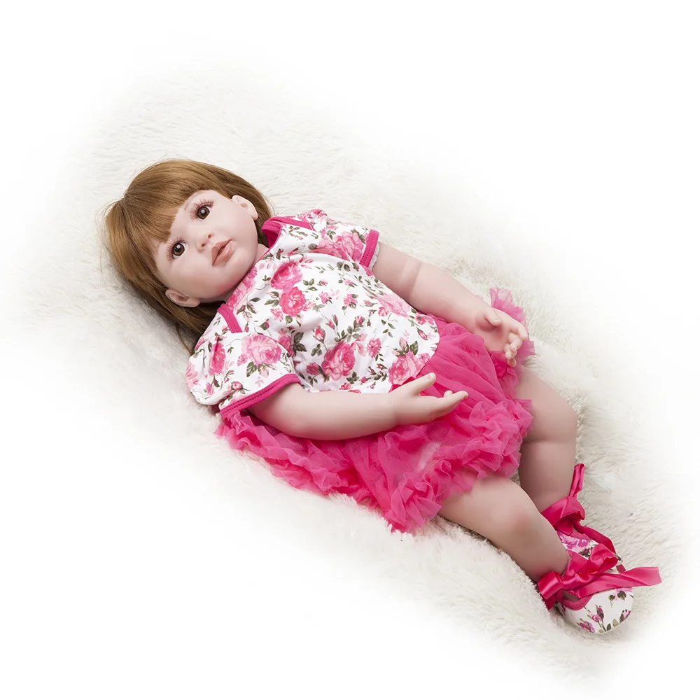 Pickwoo 24''57cm bebes кукла-Реборн, кукла для маленькой девочки, мягкий силиконовый хлопок, Boneca reborn Brinquedo, подарки на день детей, игрушки, plamate