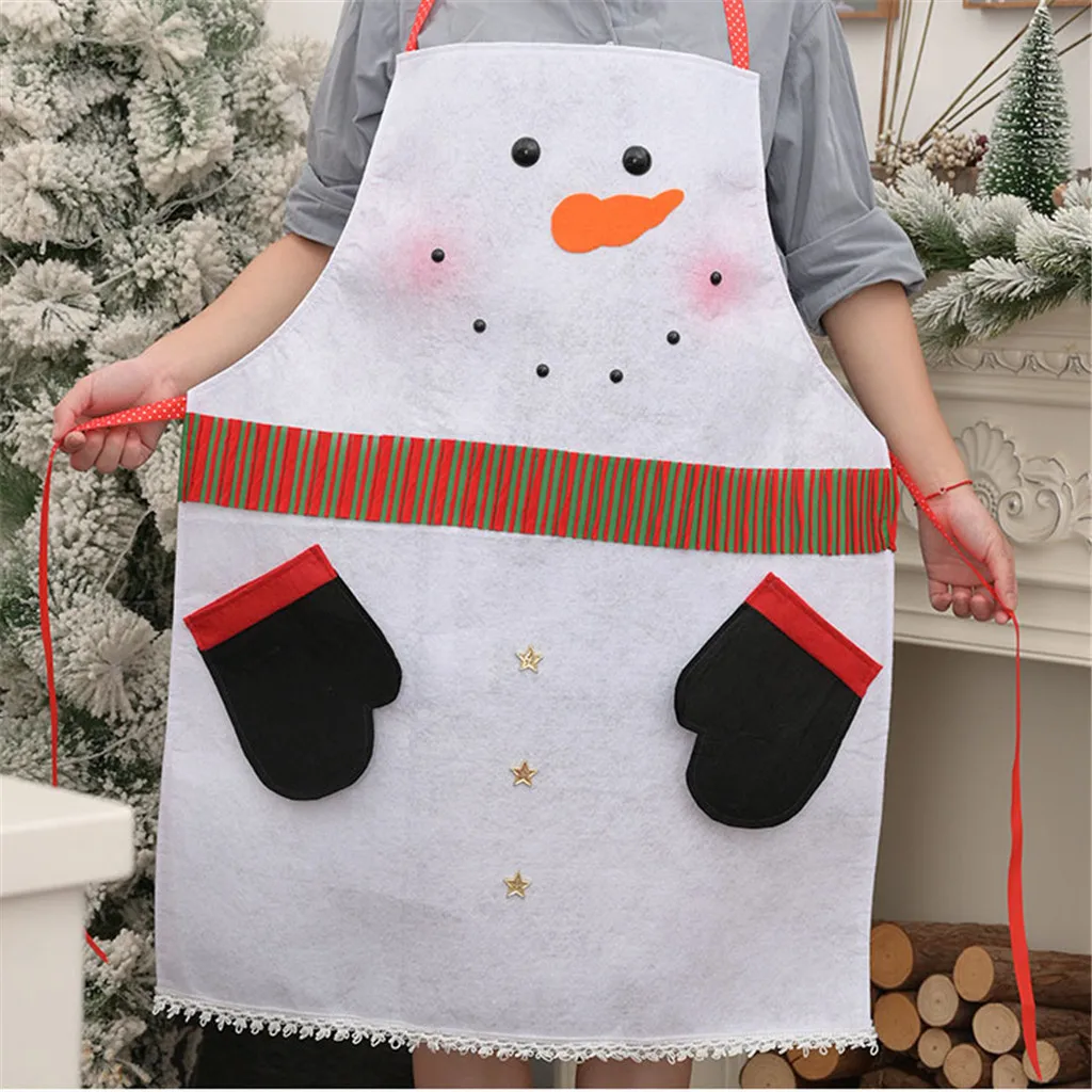 apron kitchen christmas decorations for home Santa Claus Apron Personality Novelty Ornament Kitchen Home Christmas Apron navidad