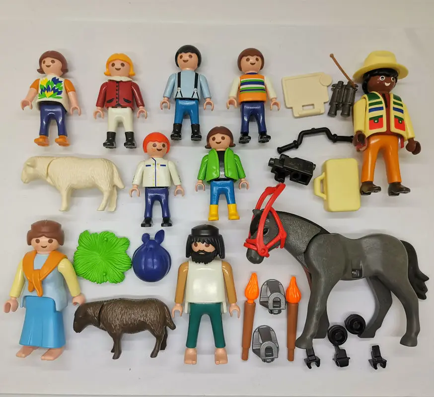 

12PCS Playmobil Reporter Horse Child Animal loose Figure P1D