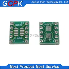10 pces sot23 msop10 sop-10 umax para dip10 placa de transferência pcb dip pino placa passo adaptador