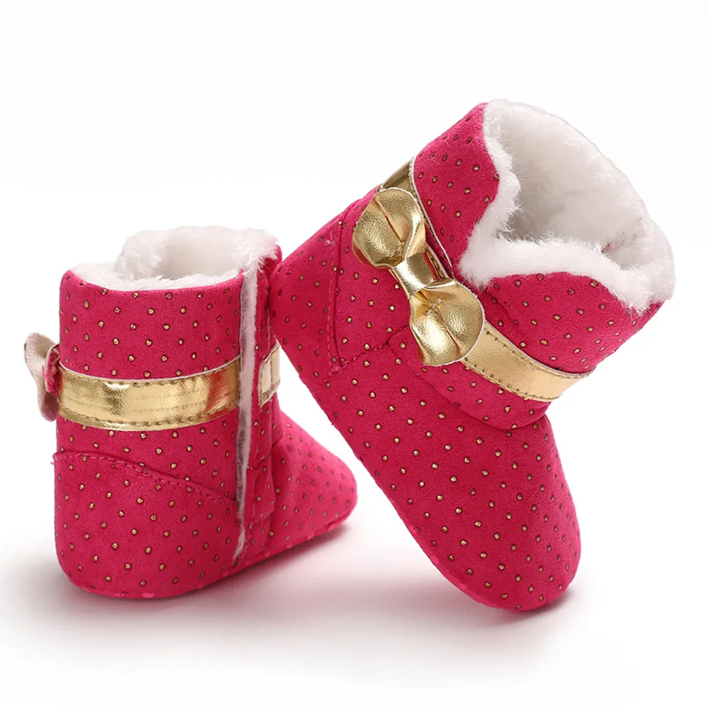 Baby Toddler Kids Boots Baby Girl Soft Booties Bow Wave Point Snow Boots Toddler Warm Shoes Baby Girls детская зимняя обувь