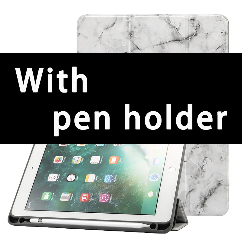 black Для iPad Air 2 Air Чехол 9,7 Funda защитный чехол с держателем для ручек из искусственной кожи умный чехол для iPad 6 поколения Чехол - Цвет: black