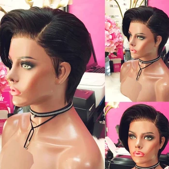 

Silkswan Hair Short Hair Wigs 150 Density 13*4 Lace Front Wigs for women Brazilian Human Hair wigs