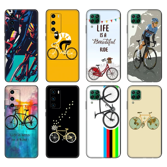 화려한 사이클링 아트로 장식된 블랙 TPU 케이스로 휴대폰의 스타일을 한 단계 업그레이드하세요