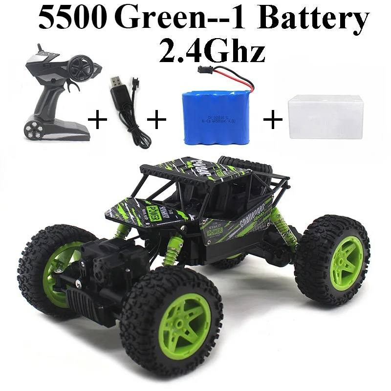 Green-Set-1 Игрушки для детей 1:16 Рок Гусеничный Радиоуправляемый автомобиль радиоуправляемые игрушки Радиоуправляемая машина 2,4 ГГц 4WD автомобиль Подарки для мальчиков 5500A - Цвет: Green-Set-1