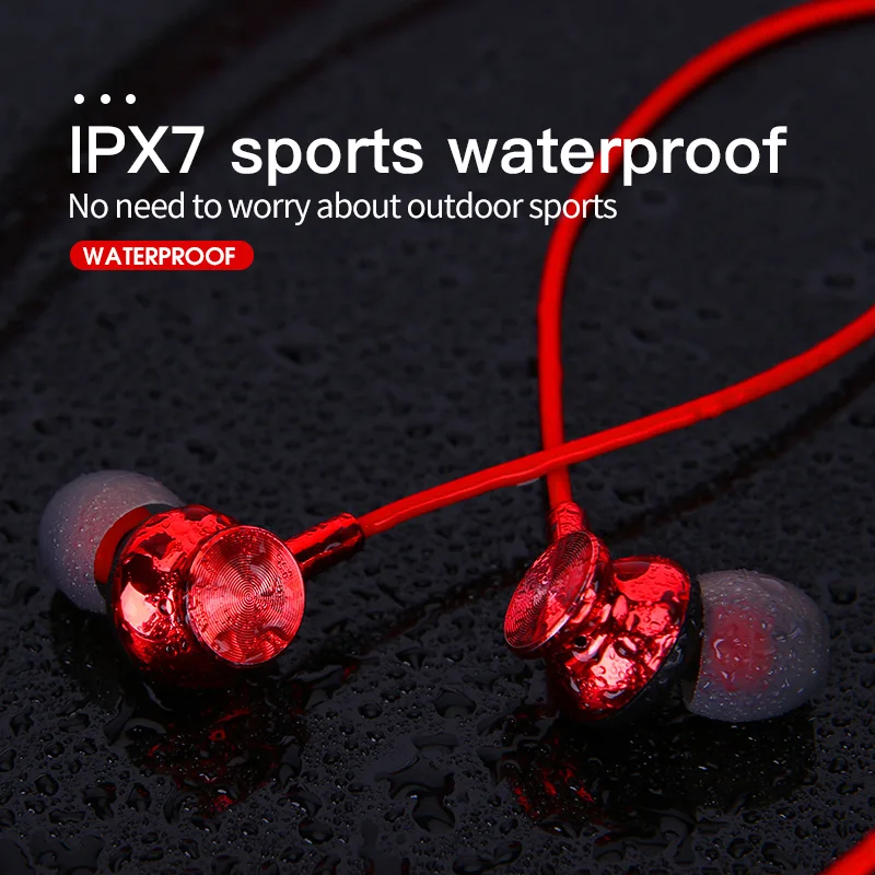 LKS 06 Magnetic Neckband Bluetooth 5 0 Wireless Earphone TF Card Power Display HD Call Headset IPX7 Waterproof Headphones