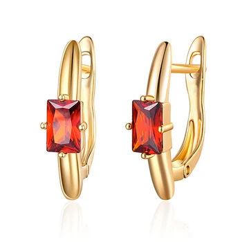 

Simple Red Blue Green Cubic Zirconia Stud Earrings Gold Silver Color Gem CZ Ear Studs for Women Fine Party Jewelry Girls Gifts