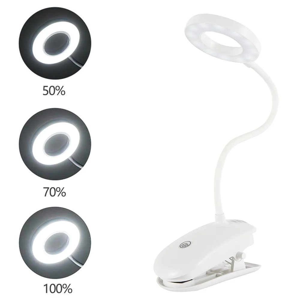 18LED креативные зажимы, Складная Настольная лампа, 8 Вт, 3800 k-4200 k, настольная лампа, зарядка через usb, кольцевая лампа для чтения, сенсорное затемнение, настольная лампа для ухода за глазами