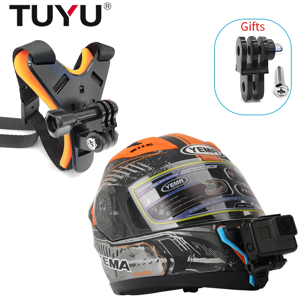 Tuyu Adjustable Motorcycle Helmet Strap Mount For Gopro Hero7/6/5/4