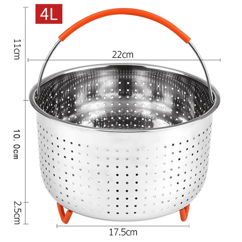 Durable Stainless Steel Steamer Basket with Silicone Handle