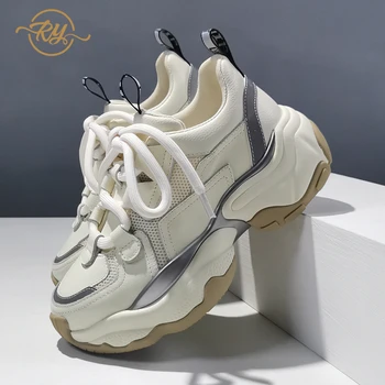 

RY-RELAA women sneakers Genuine Leather luxury shoes women designers 2020 fashion summer new chunky sneakers platform sneakers