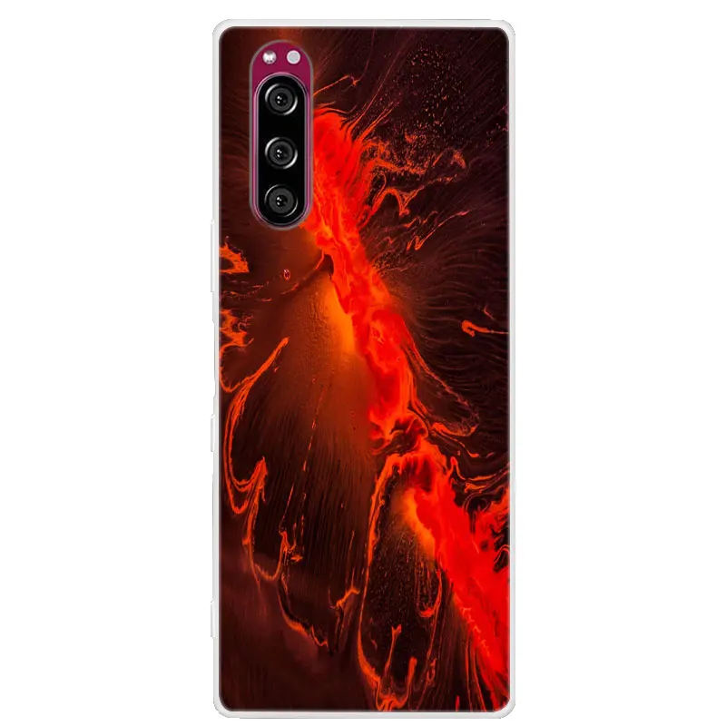QiongniAN Cover per Sony Xperia 5,Custodia in Pelle Custodia per Sony Xperia 5 J8210 J8270 J9210 J9260 Custodia Cover Case Black
