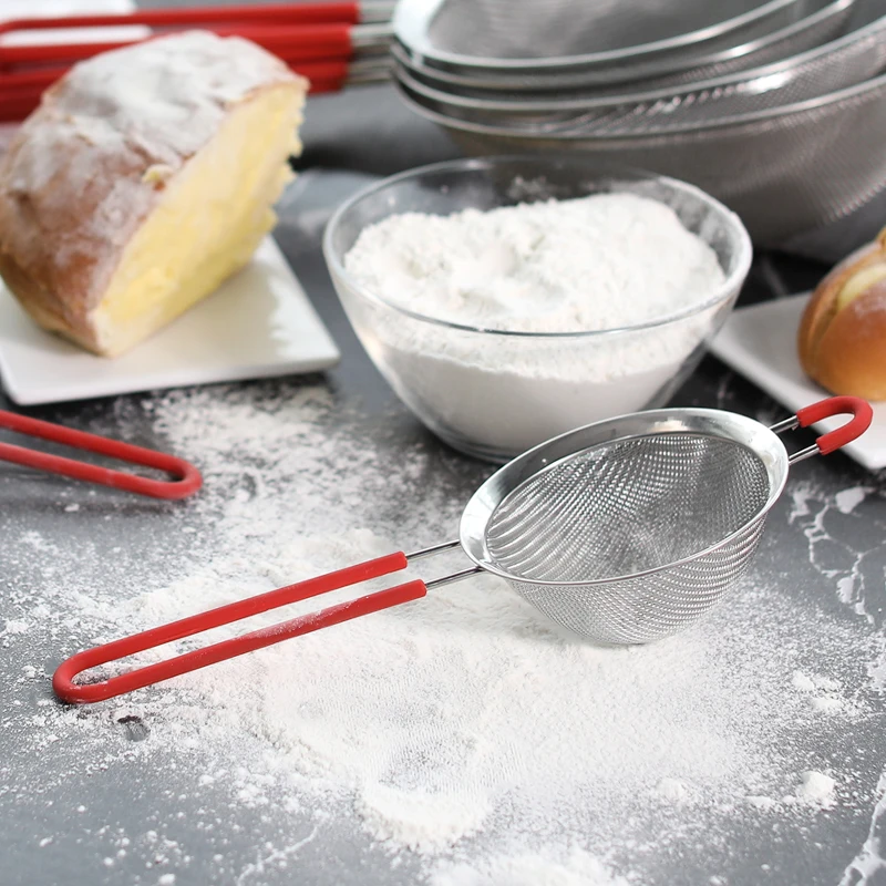 304 stainless steel baking tool flour sifter household flour flour sifter sieve hand held scrub-proof