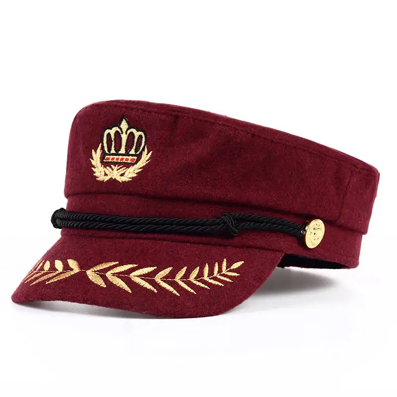 

2019 Vintage warm hat Men Women Autumn Winter Flat Military berets Captain Adjustable Sailor Caps Navy cap Hats