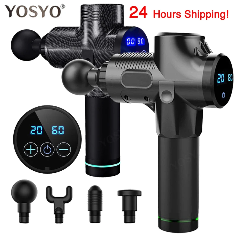 Pistola de masaje con pantalla LCD, masajeador muscular profundo, masaje corporal para el dolor muscular, ejercicio, relajación, adelgazamiento, alivio del dolor|Fascia arma| - AliExpress