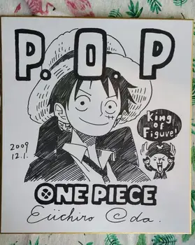 

hand drawn Eiichiro Oda ONE PIECE autographed Shikishi Art Board rare 102019C