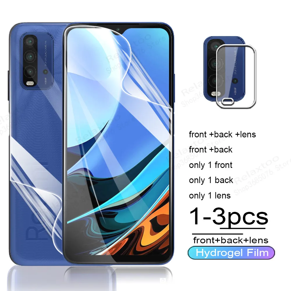 100D Hydrogel Film For Xiaomi Redmi 9T Screen Protector 9 T Redmi9T Camera Lens Glass Front Back 6.53'' | Мобильные телефоны