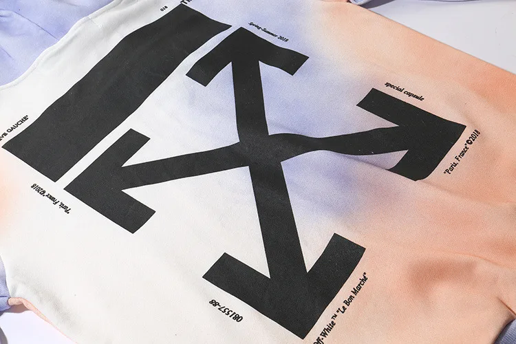OFF-WHITE Париж ограниченное количество брызг чернил рендеринга для мужчин/женщин уличная мода из чистого хлопка спортивная толстовка пальто