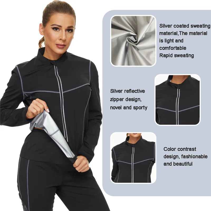 spanx shorts LAZAWG Women Weight Loss Sauna Suit Sweat Slimming Hot Thermal Long Sleeve Top Weight Loss Legging Shapewear Body Shaper Sets spanx underwear