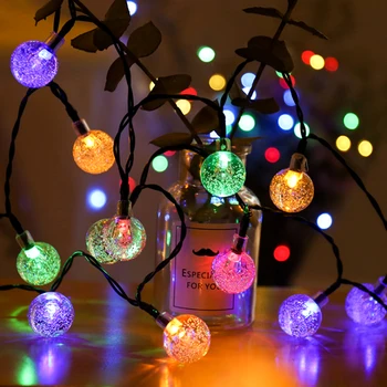 

Solar Lamp String Led Crystal Bubble Ball Lights Star Lights String Christmas Holiday Outdoor Waterproof Decorative Lights