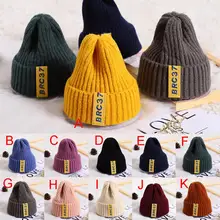 Осень Зима теплые детские шапки младенческой Мальчики Девочки сплошной вязаный крючком бини зимняя теплая шапка девочки мальчики шапки головной убор