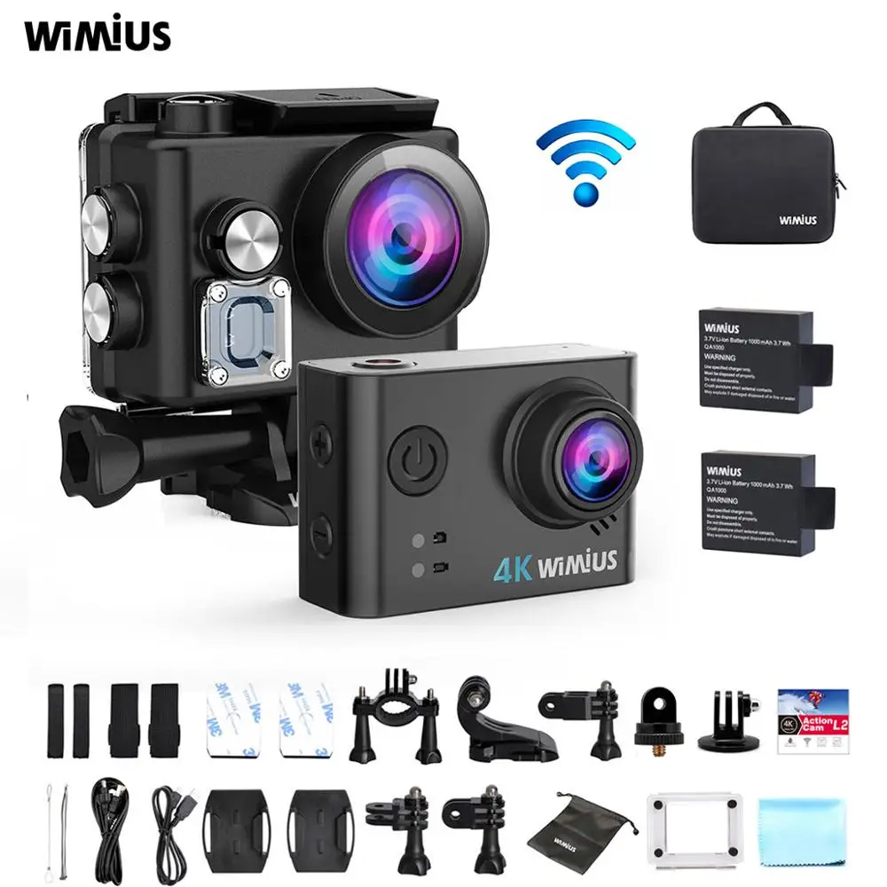 WIMIUS 4K Ultra HD экшн - WiFi 170D уличная спортивная камера Экшн- 40 м водонепроницаемая видео запись камеры для шлемов видеокамера underwater camera видеокаме... WIMIUS 4K Ultra HD экшн - WiFi 170D уличная спортивная камера Экшн- 40 м водонепроницаемая видео запись камеры для шлемов видеокамера underwater camera видеокаме...