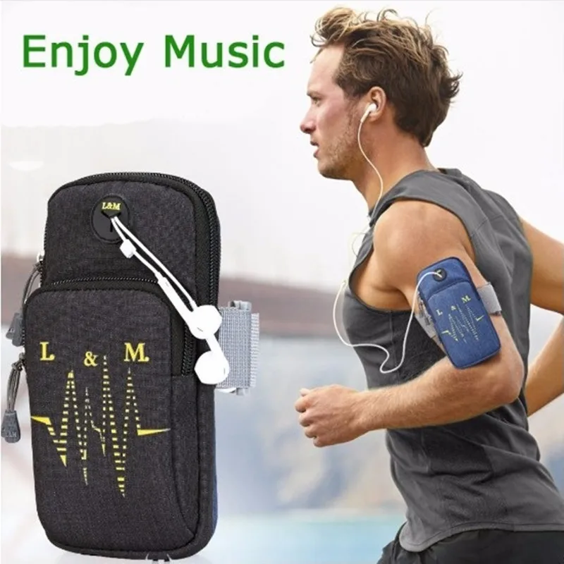 

Armband Case on Hand Function for iPhone Huawei Phone Carrying Case with Headphone Hole Gym Running Sports Cellphone Arm Band