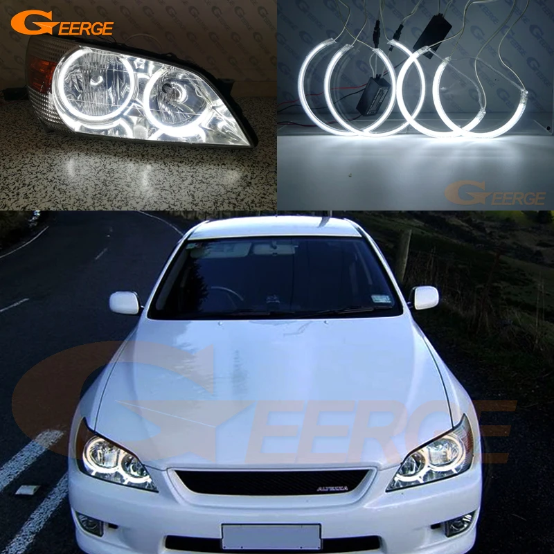 LED Multi-Color Remote SMD RGB ANGEL EYES HALO RING Lamps for LEXUS IS200 IS300