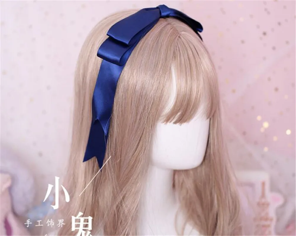 Bow Ribbon Hairpin Handmade Hair Accessories Lolita Cosplay Femal Sweet Headwear B551 anime hair accessories,game cosplay props