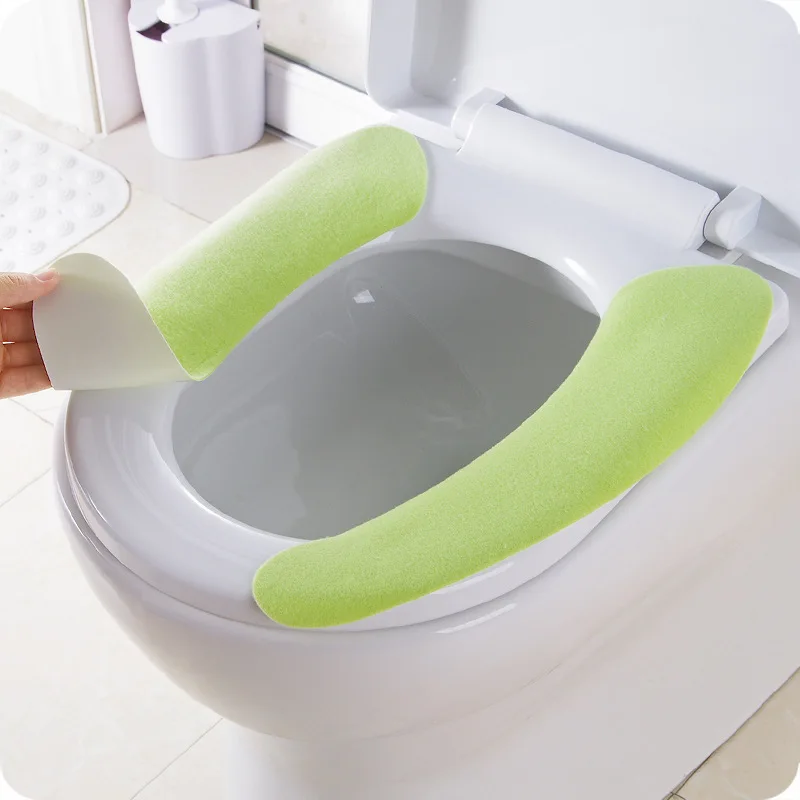 Однотонный цветной клейкий флисовый толстый моющий коврик для туалета Туалет крышка сиденья zuo Бянь Диан камера посудомоечная машина