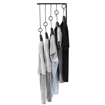 

Wall Mounted Garment Racks 5 Ring Hanger Clothing Organizers Clothing Display Stand 23X30cm Home Storage & Organization TB Sale
