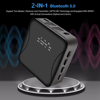

Bluetooth 5.0 o Receiver Transmitter Bluetooth Aux USB Music Stereo Wireless Adapter for Headphone TV PC