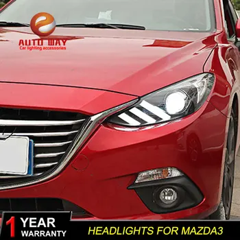 

case for Mazda 3 mazda3 Axela 2014 2015 2016 Headlights LED M3 Headlight DRL Lens Double Beam Bi-Xenon HID car Accessories