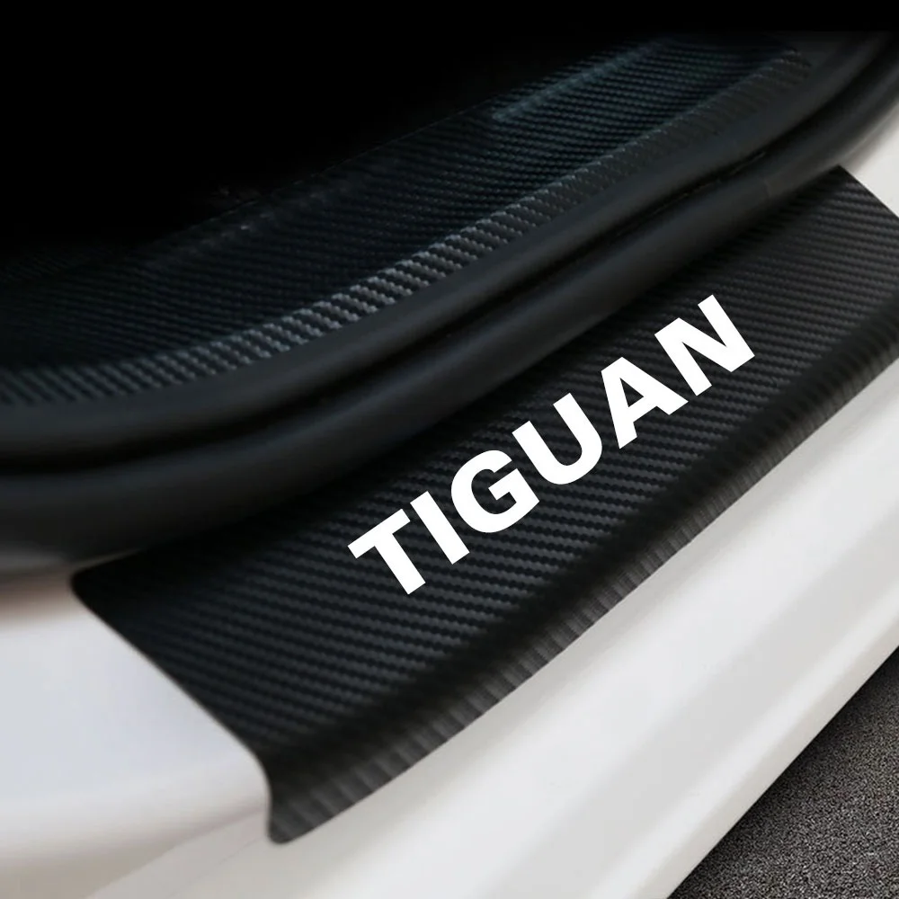 Наклейка на порог двери автомобиля для Volkswagen Tiguan украшение из углеродного