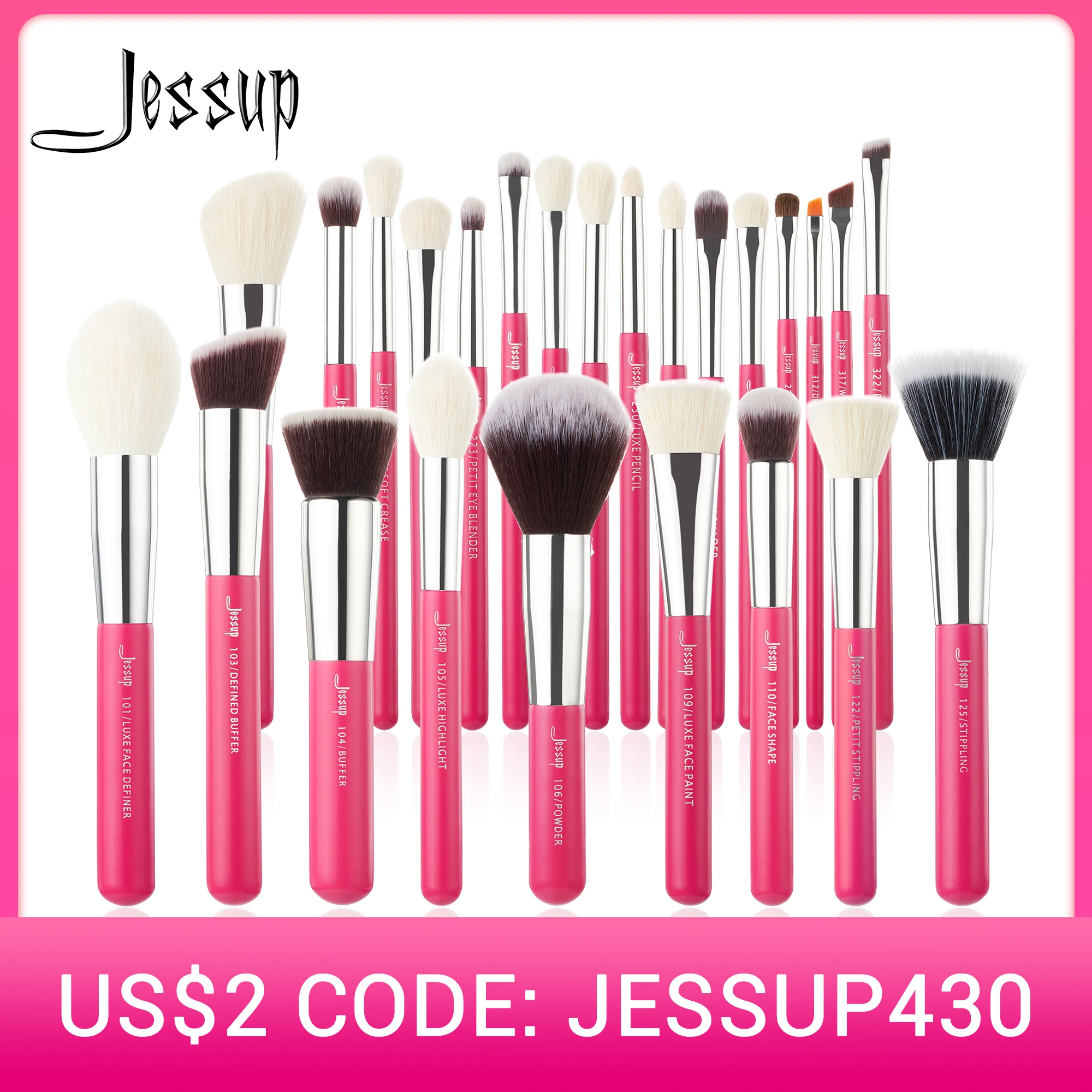 Makeup-Brushes-Set Eyeshadow Beauty-Foundation-Powder Jessup Natural-Synthetic-Hair 6pcs-25pcs