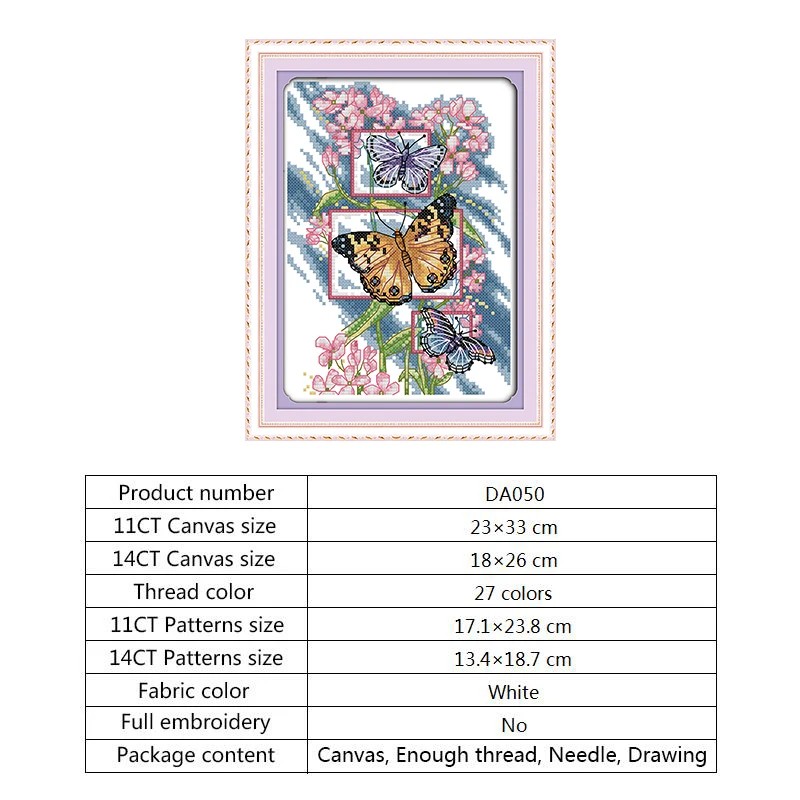 Chinese Cross-stitch Embroidery Animals Butterfly Patterns 14ct 11ct Counted Printed Canvas DMC DIY Hand Crafts for Needlework (2)