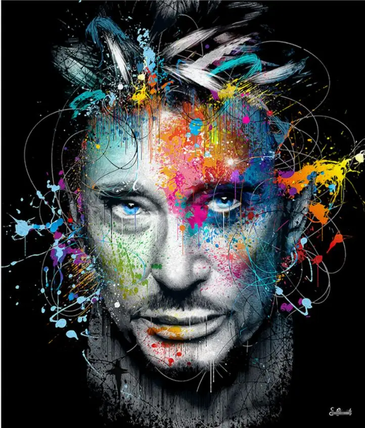 21 Diamond Painting Johnny Hallyday Diamond Embroidery Cross Stitch Needlework Home Decor Round square drill Children's gifts - Цвет: 21
