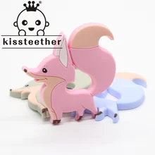 Kissteether – anneau de dentition en Silicone pour bébé, 1 pièce, petite tige de qualité alimentaire, dents de dessin animé renard animaux en forme d'animaux 