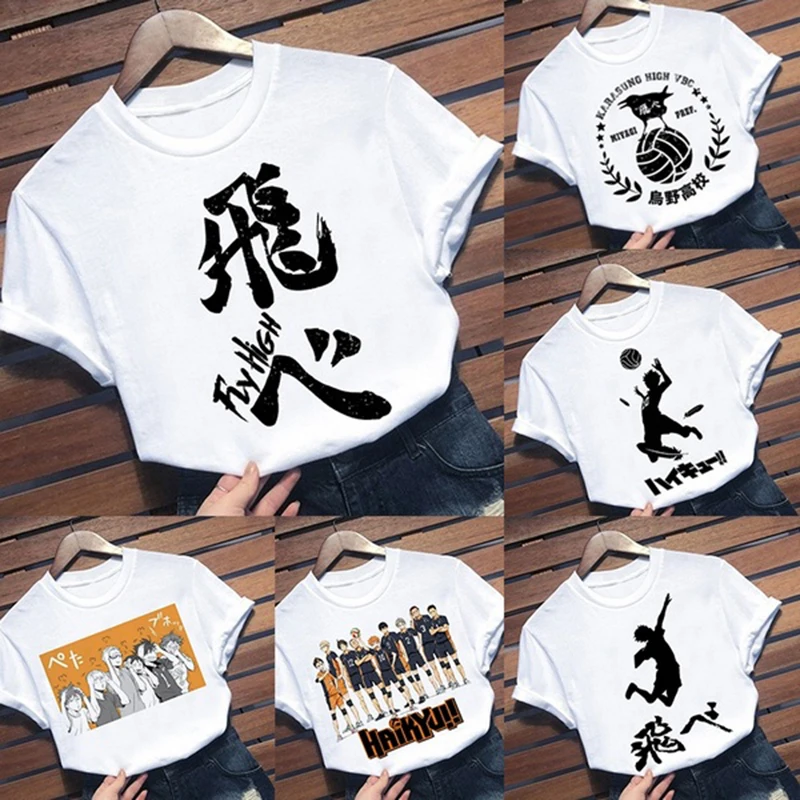 Футболка Haikyuu мужская с принтом Повседневная модная рубашка коротким рукавом в